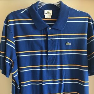 Men’s LaCoste Polo- blue with yellow- like new!!